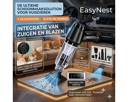 Dierenhaar Verwijderaar & Handstofzuiger – USB Oplaadbare Draadloze Kruimeldief met Zuig- en Blaasfunctie – Voor Hondenhaar, Kattenhaar, Bank, Auto & Tapijt