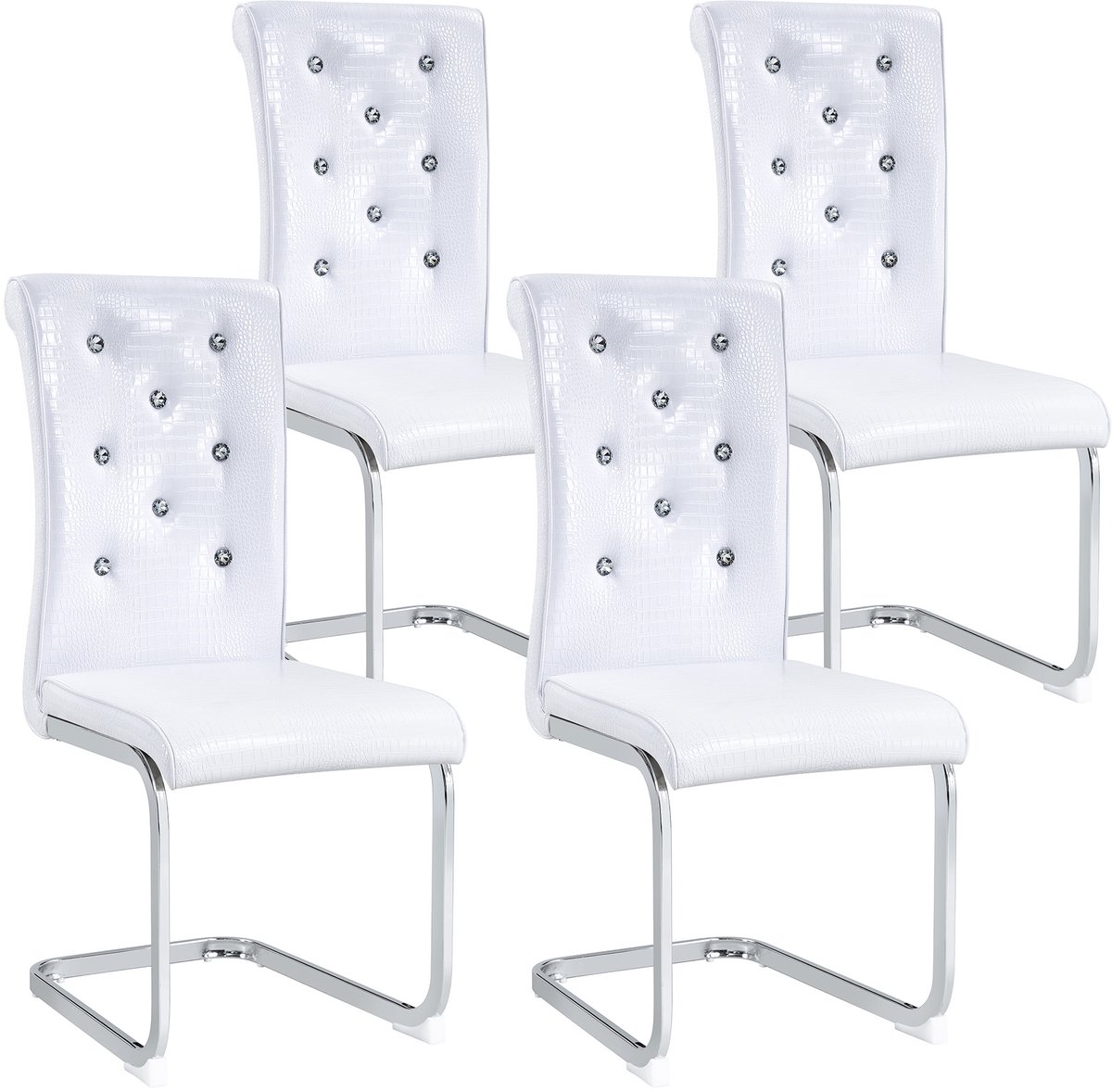 REDOM Eetkamerstoelen Set Van 4 - Gestoffeerd Met Rugleuning - Retro - Voor Eethoek - Meta