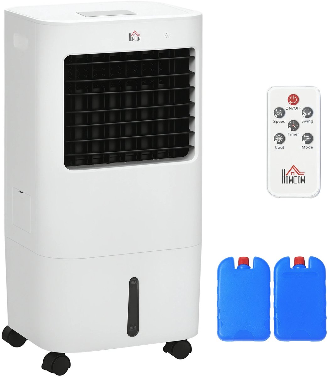 Cellista Luchtkoeler 15L - Mobiele Aircooler - Luchtbevochtiger - Ventilator met Afstandsbediening - 65W - 32 x 37 x 74 cm