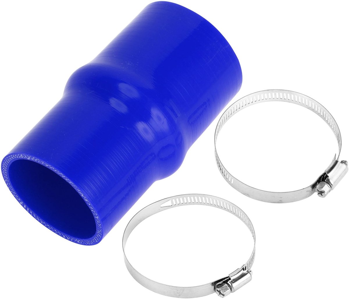 Dailygoods- Siliconen Slang 60 mm/65 mm - Rubber Slang - Auto Slang - Blauw - Meerlaags Weefsel - Temperatuurbestendig tot 300 °C - Rubberen Slang