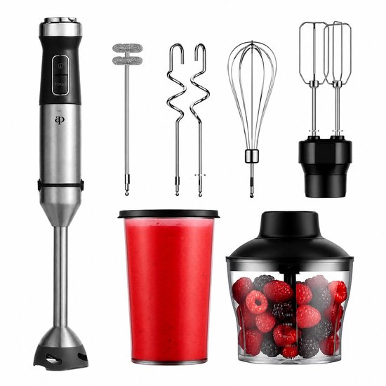 SEPH® Staafmixer 7-in-1 Set – 1200W Staafmixer met Mixerstaaf, Hakmolen, Melkopschuimer, Deegkneder, Garde, Kloppers & Maatbeker