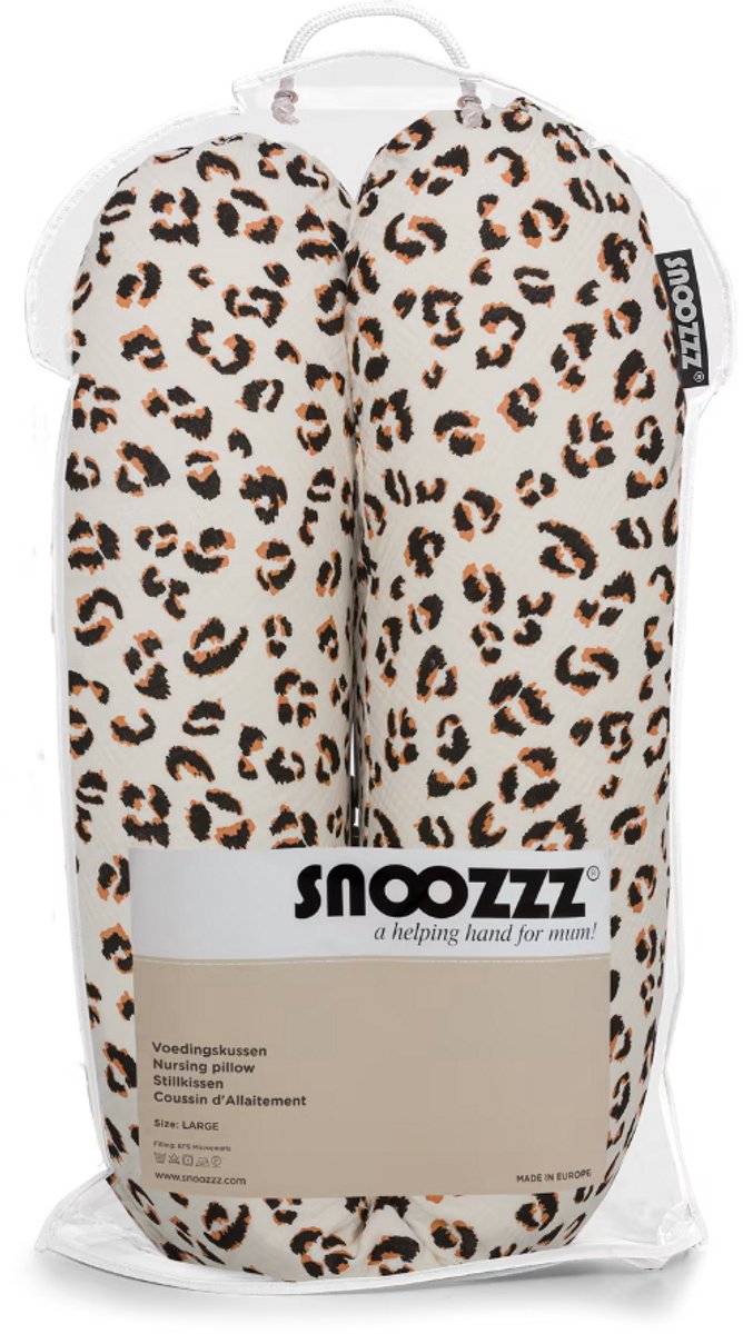 Snoozzz Zwangerschapskussen Zijslaapkussen Lichaamskussen - 185 cm - microparel vulling- luxe draagtas - wasbare hoes - Leopard van Snoozzz — afbeelding 4