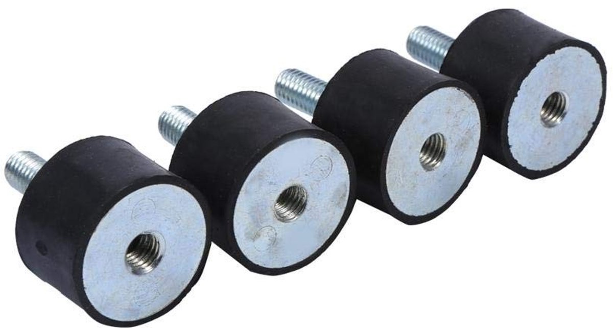 Dailygoods- Vibratie Mount Rubber 4x M8/M6 - Schokdemper - Silentblock - Dempingselement - Antivibratie - Geschikt voor lasmachines en motoren - Rubberisolator