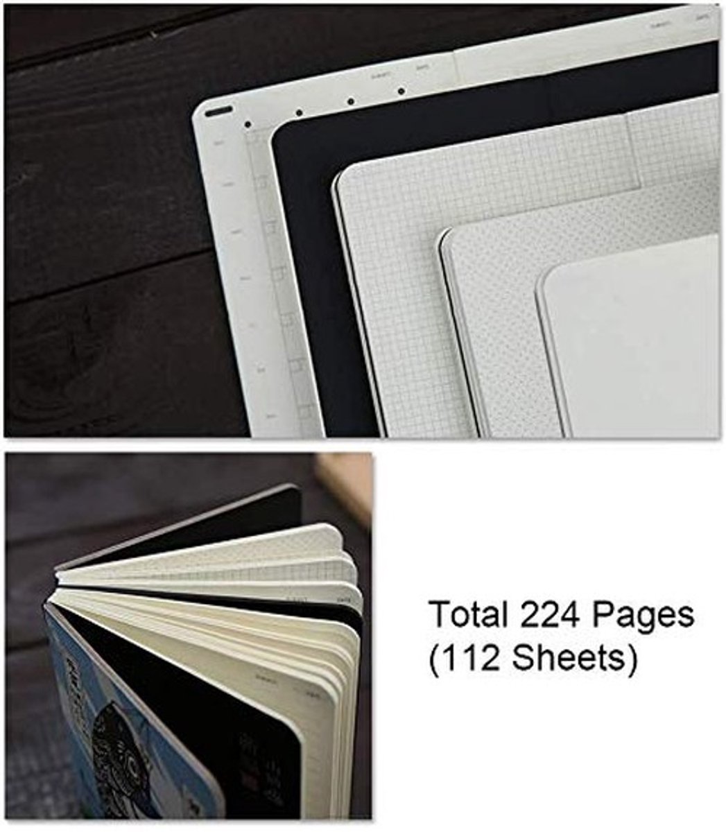 Dailygoods- Notebook - Japanse Cartoon Cover - 224 Pagina's - Dagboek - Notitieboek - Klassiek Design - Ideaal Cadeau
