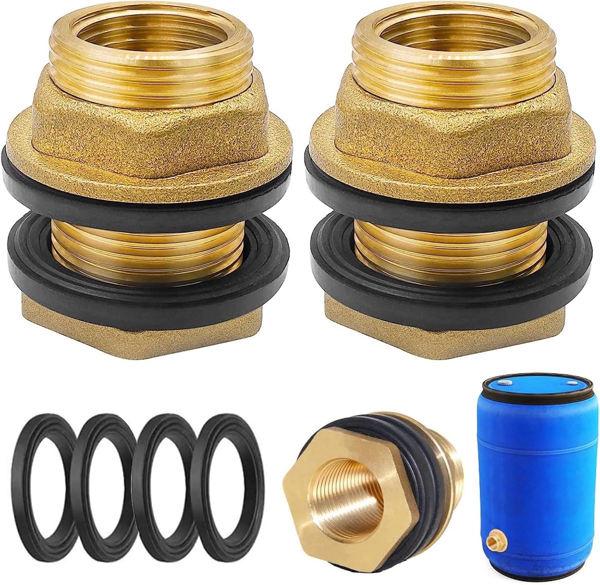 2 Pieces Rain Bolt Feed, Screw Connection with 3/4 Inch Male Thread x 1/2 Inch Female Thread for Faucet, Faucet On - ShopVlot