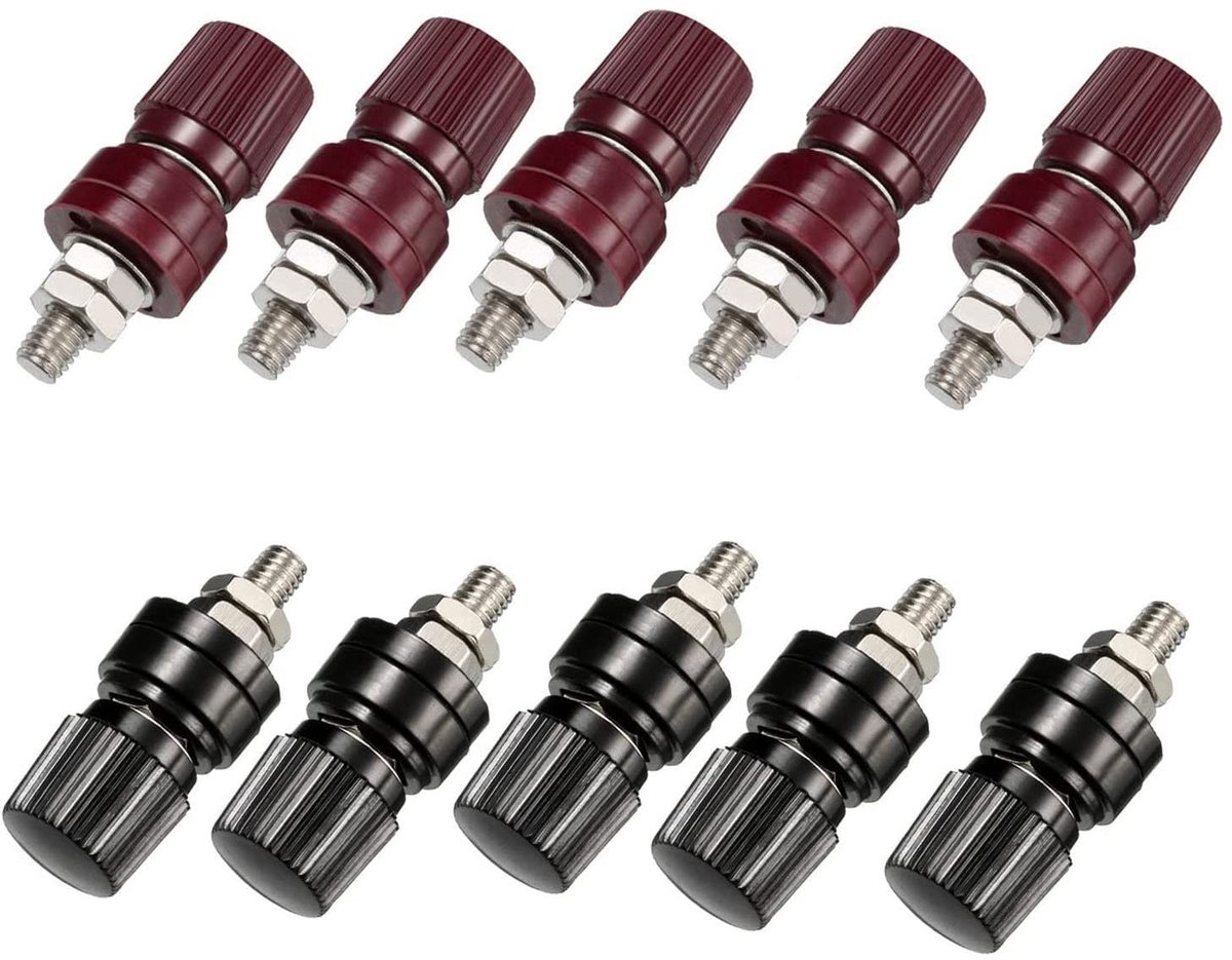 Dailygoods - 10x Binding Post Socket 1/4 inch - 100A Power Terminal Block