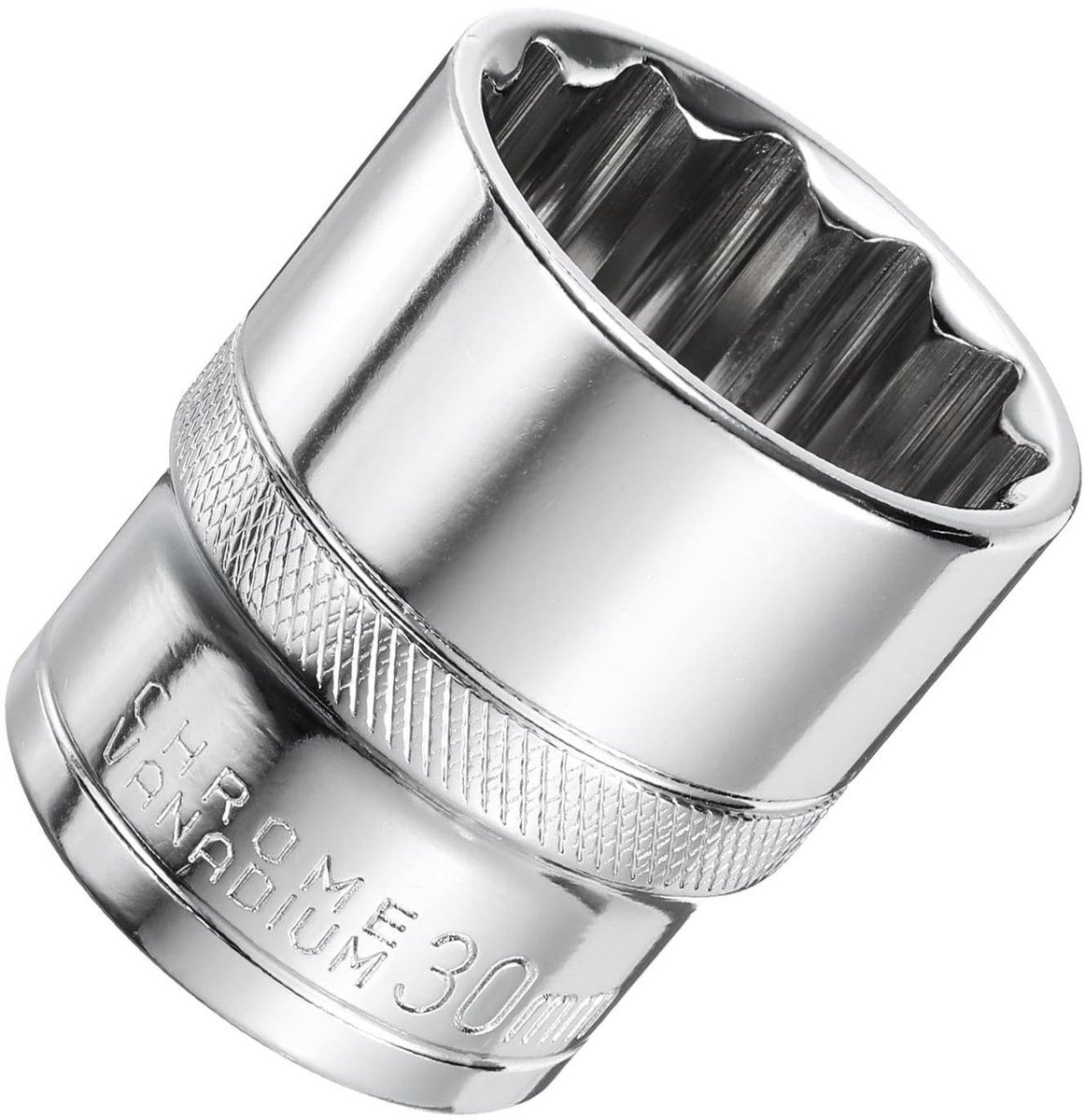 Dailygoods- Diepe Socket 30 mm - 1/2 Inch Aandrijving - 12-Punt - Chroom-Vanadiumstaal - Verchroomd - Heavy Duty - Steeksleutel