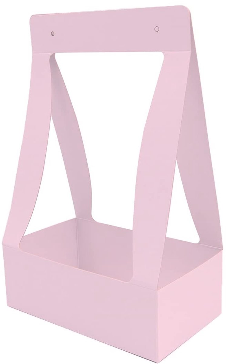 Dailygoods- Bloemenzakken 5 Stuks - Waterdichte Papieren Draagtassen - Roze - Handvat - 33 x 20,5 x 12 cm - Voor Verjaardag/Bruiloft - Geschenkzak