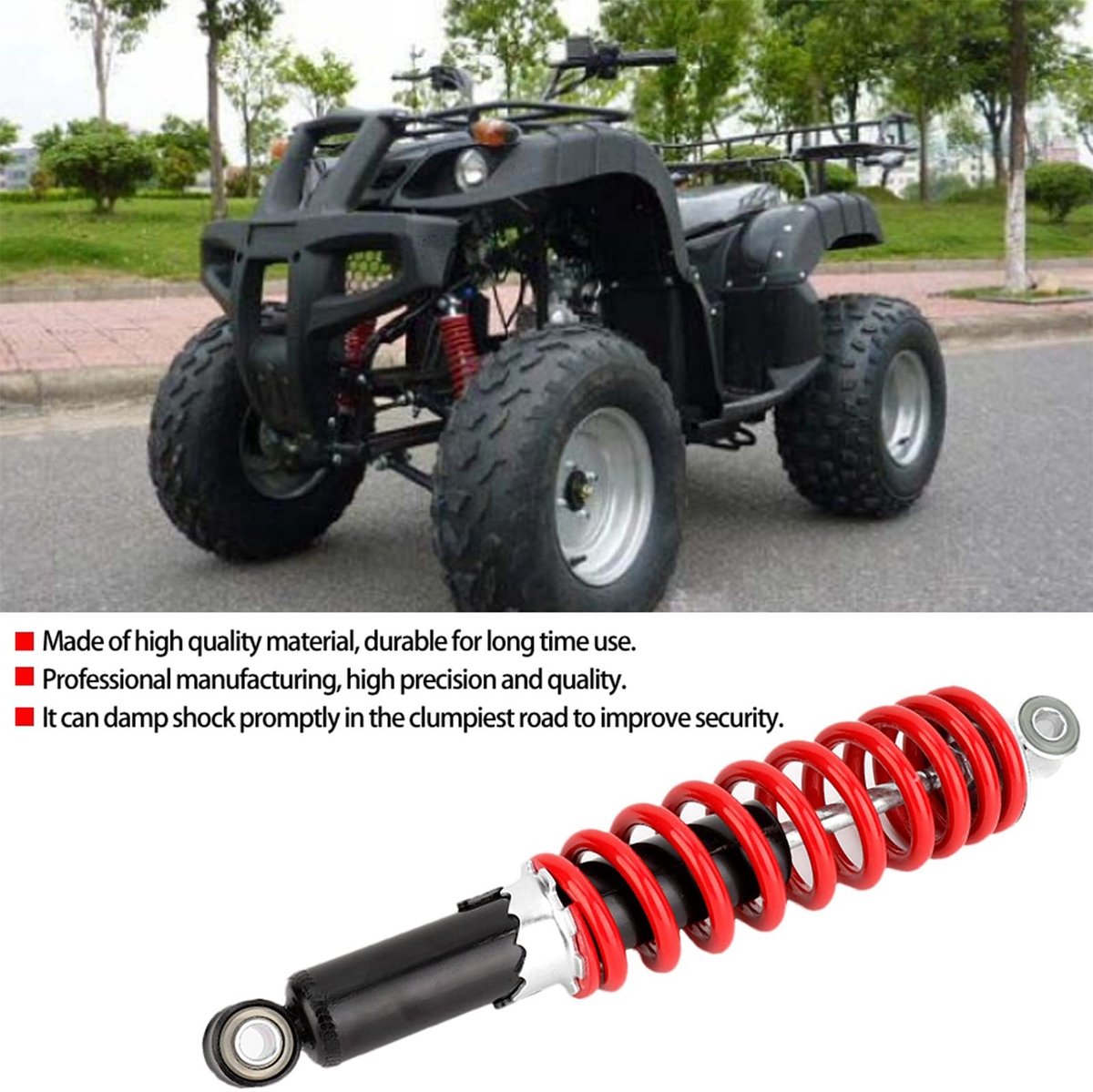 Dailygoods- Schokdemper Hoogwaardige Aluminiumlegering - Schokdempers - ATV Quad - Buggy - Scooter - 305mm Lengte - Vering