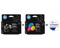 HP 302/304 - Inktcartridge kleur XL & zwart XL + Instant Ink tegoed
