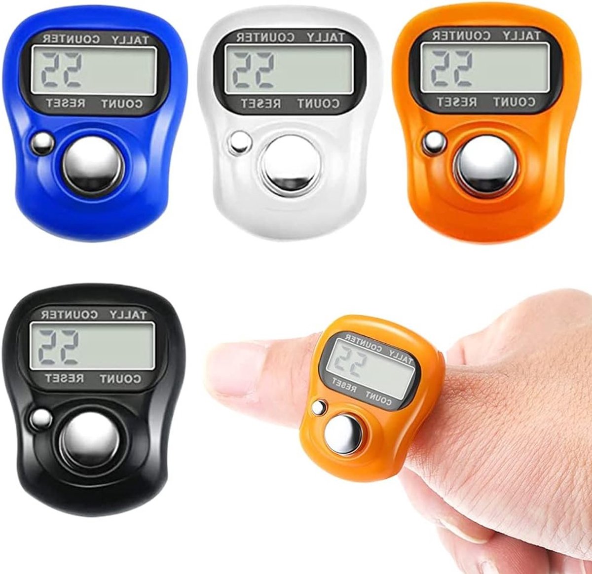 Mini Hand Telapparaat - 4 Stuks Digitale Vingers Telmachine voor Breien, Sport en Weven met Resetfunctie