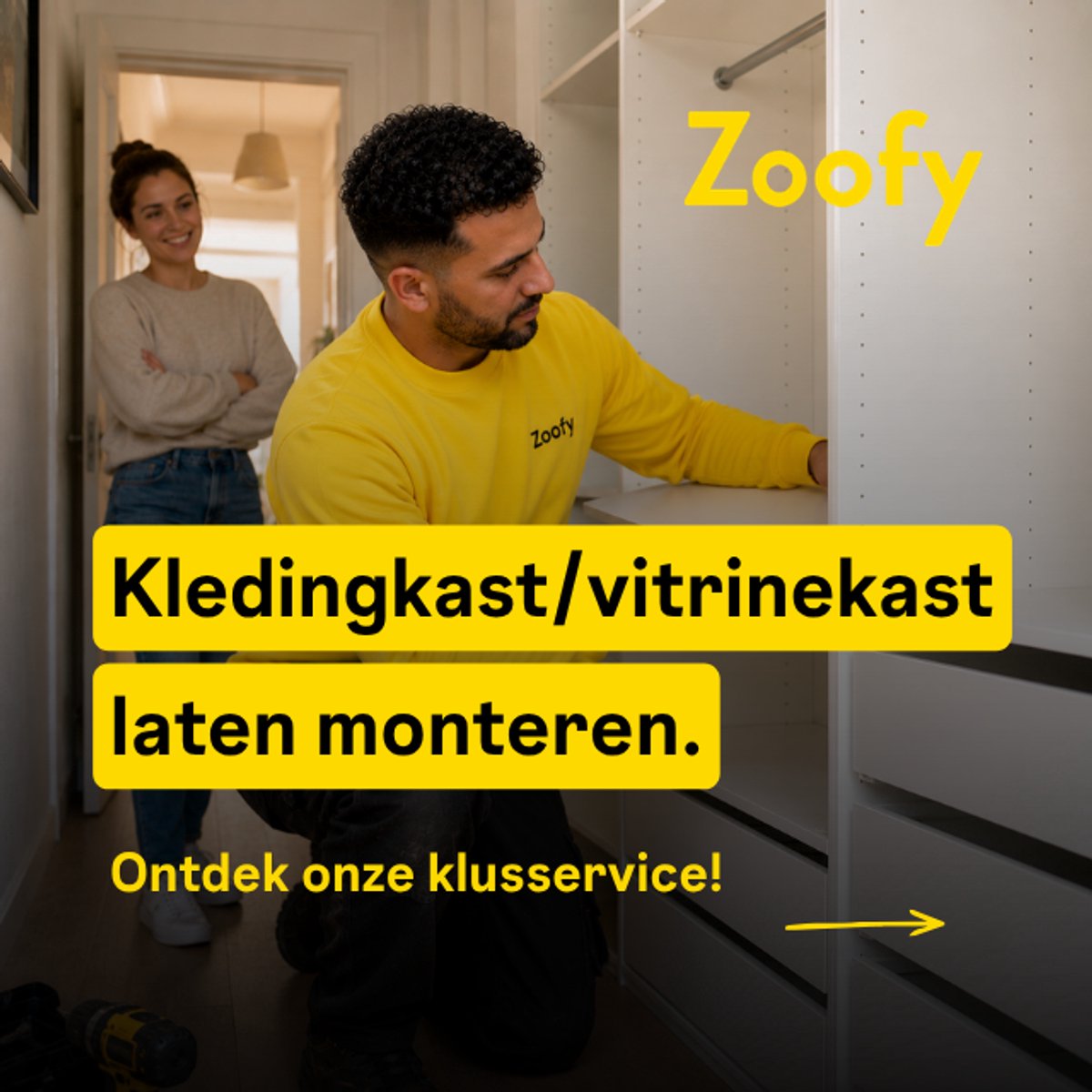 Kledingkast/vitrinekast laten monteren - door Zoofy in samenwerking met Bol - Montage1afspraak binnen 1 werkdag ingepland