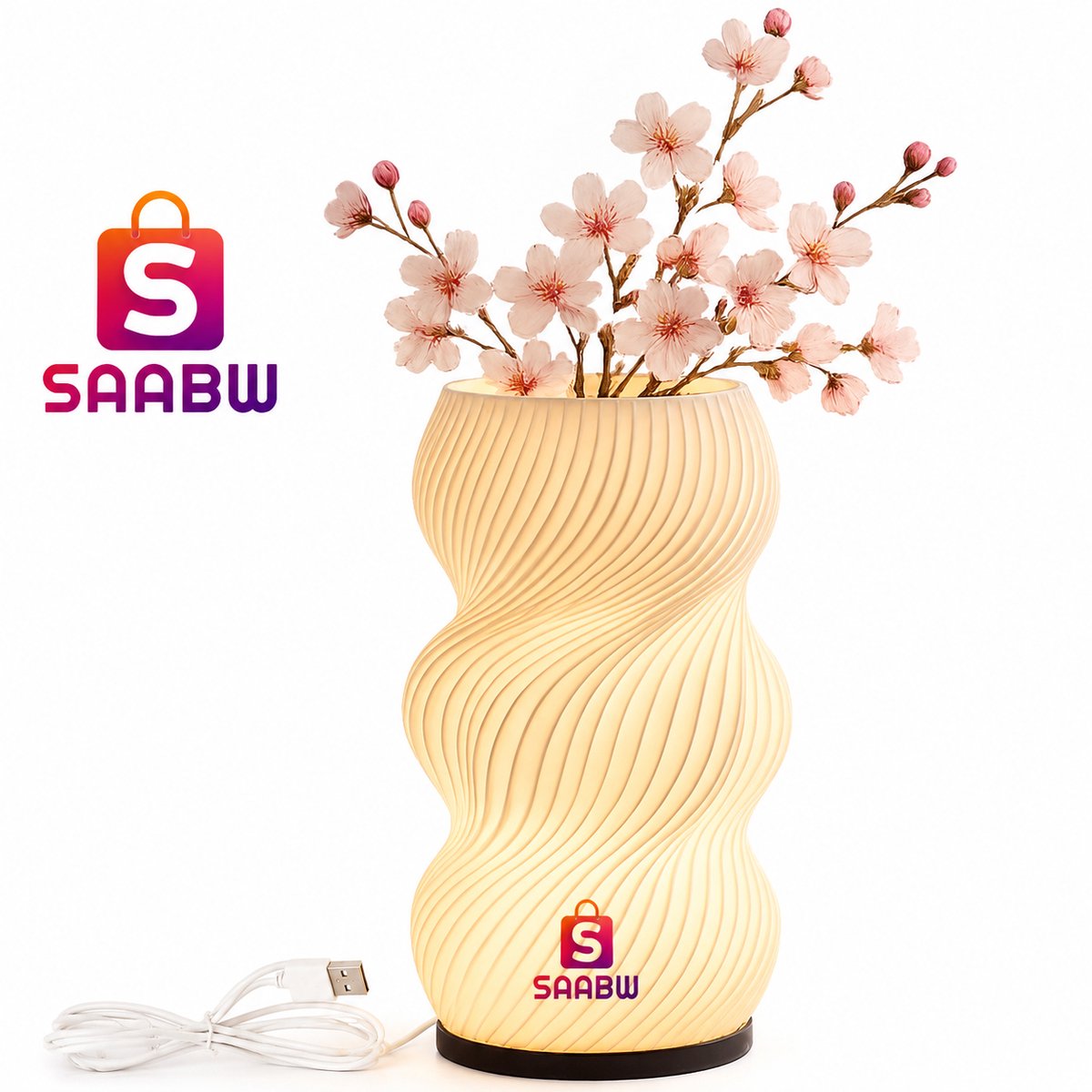 RGB LED Tafellamp met Bloemenvaas 2-in-1 – Decoratieve Sfeerverlichting met Afstandsbediening – Kleurwisselend – USB – led tafellamp – decoratieve lamp – bloemenvaas lamp – cadeau idee – design lamp – nachtlamp led – 90061