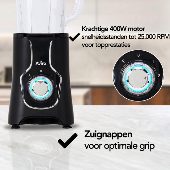 Keuken Blender - Smoothie Maker - Gezonde Dranken Maken - 14-delige Set - 1000ML Kan - Zwart — afbeelding 4