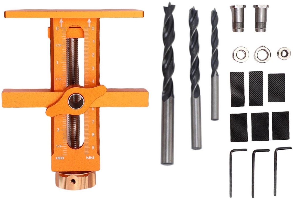 Dailygoods- Kastdeurmontagejig 0-30mm Verstelbaar - 7-40mm Klemcapaciteit - 10mm Bevestigingsgat - Aluminium Legering - Eenvoudige Installatie - Montagehulp