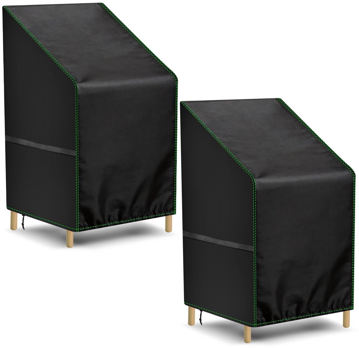 Dailygoods- Tuinstoelhoes Waterdicht - 2 Stuks - Zwaar Belastbaar - 210D Oxford - Winddicht - Anti-UV - Trekkoord - 64 x 64 x 70/120 cm - Stoelhoes