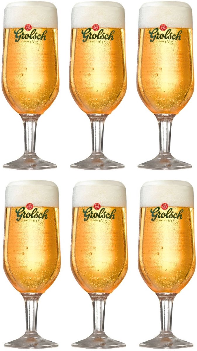 Grolsch Bierglazen op Voet Classic - 250 ml - 6 stuks