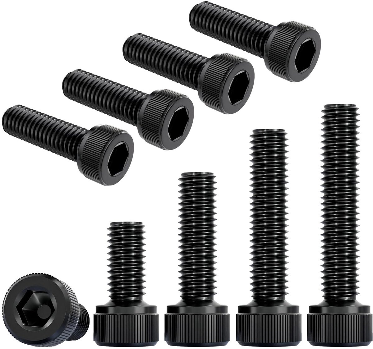 Dailygoods- Cilinderbouten 10 Stuks - Binnenzeskant M8x60mm - Koolstofstaal - Bevestigingselementen - Hoge stijfheid - Corrosiebestendig - Schroeven