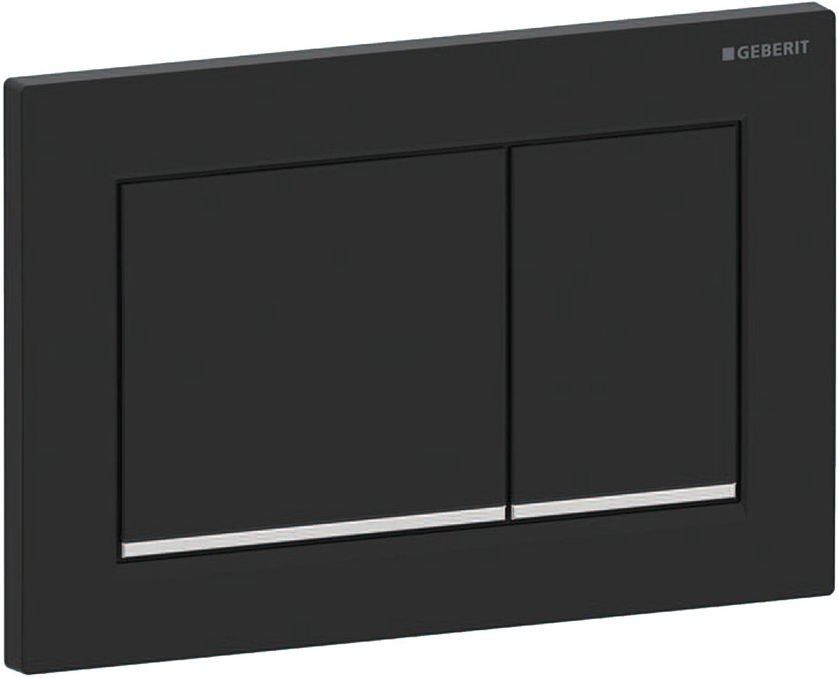 Geberit Omega30 - Bedieningsplaat, mat zwart/glanzend chroom 115.080.14.1
