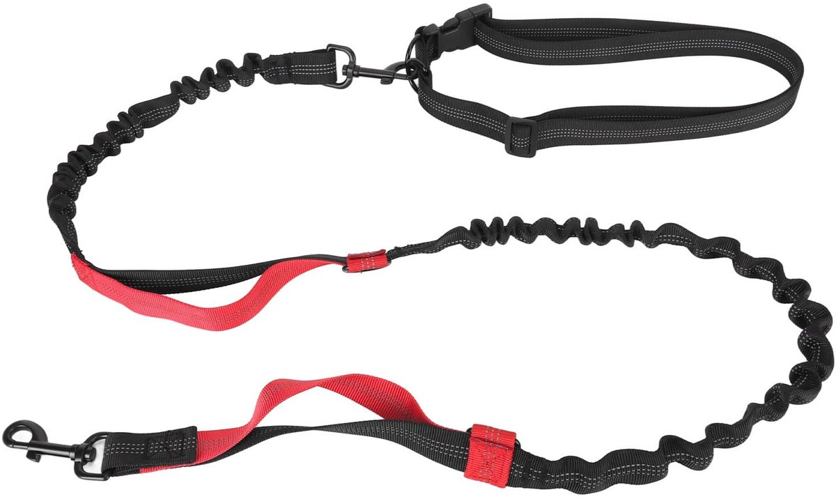 Dailygoods- Hondenband Verstelbaar Ontwerp - Bungee Hondenriem - 360 Graden Rotatie - 2 Handgrepen - Legeringsgesp - Veiligheidsafstand
