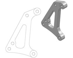 Moto-master Supermoto 320 Mm Husqvarna/ktm 211114 Relocatiebeugel Remklauw Zilver