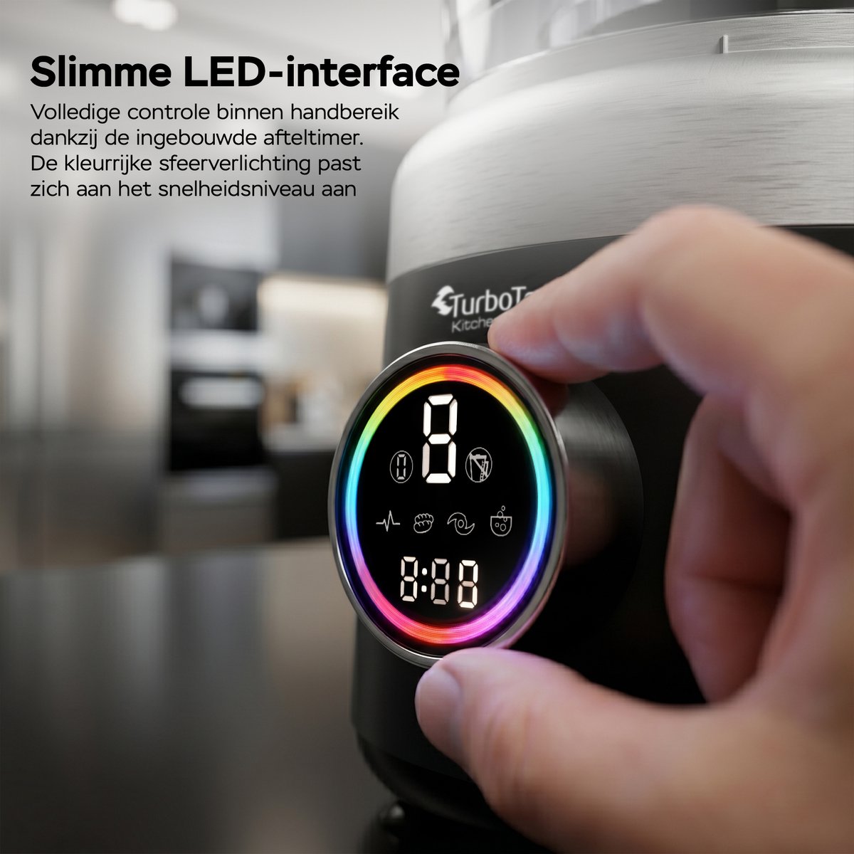 TurboTronic FP700 Foodprocessor - Keukenmachine - 1.2 Liter - Keukenrobot - 1900W - Zwart thumbnail 8