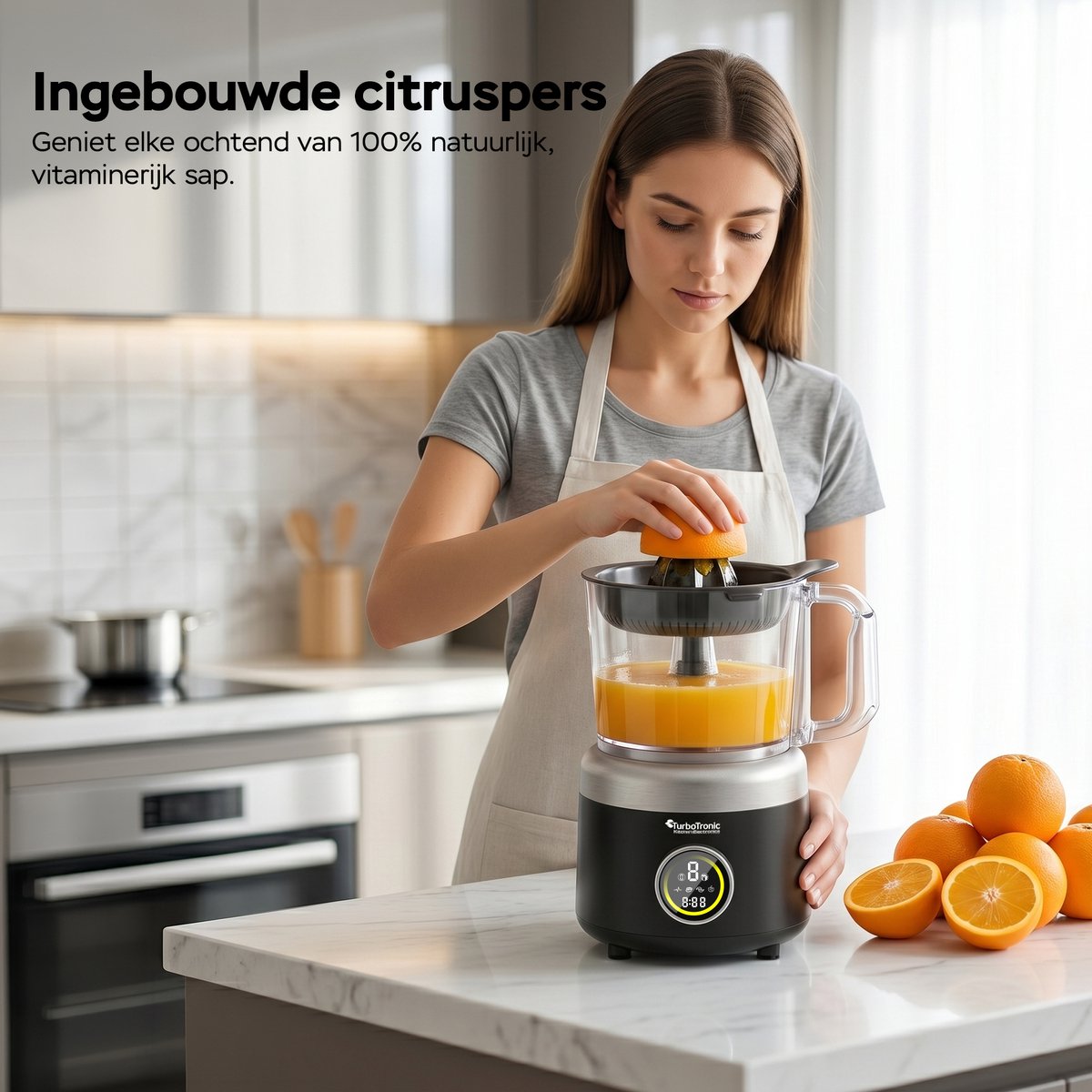TurboTronic FP700 Foodprocessor - Keukenmachine - 1.2 Liter - Keukenrobot - 1900W - Zwart thumbnail 5