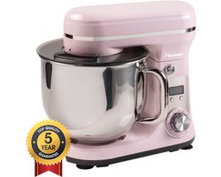 Bestron Keukenmachine - AKM2000SDP - 65dB - 6 snelheden & turbomodus - 6L capaciteit - Roze - 5 jaar garantie