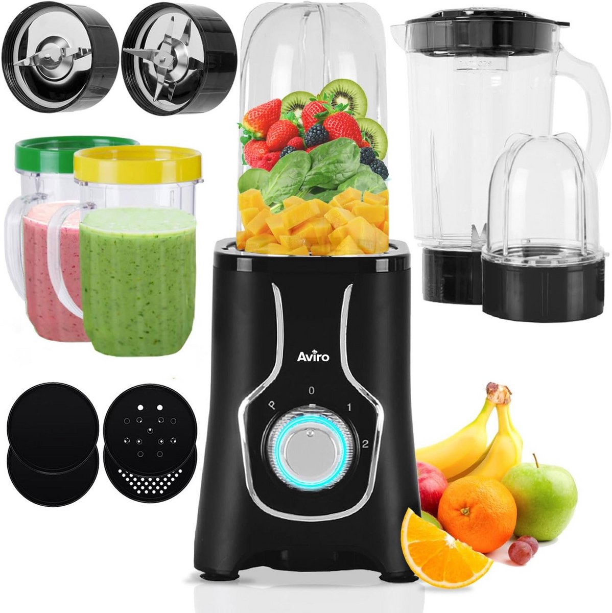 Keuken Blender - Smoothie Maker - Gezond Eten - Alles-in-één Apparaat - 1000ML Kan - Zwart