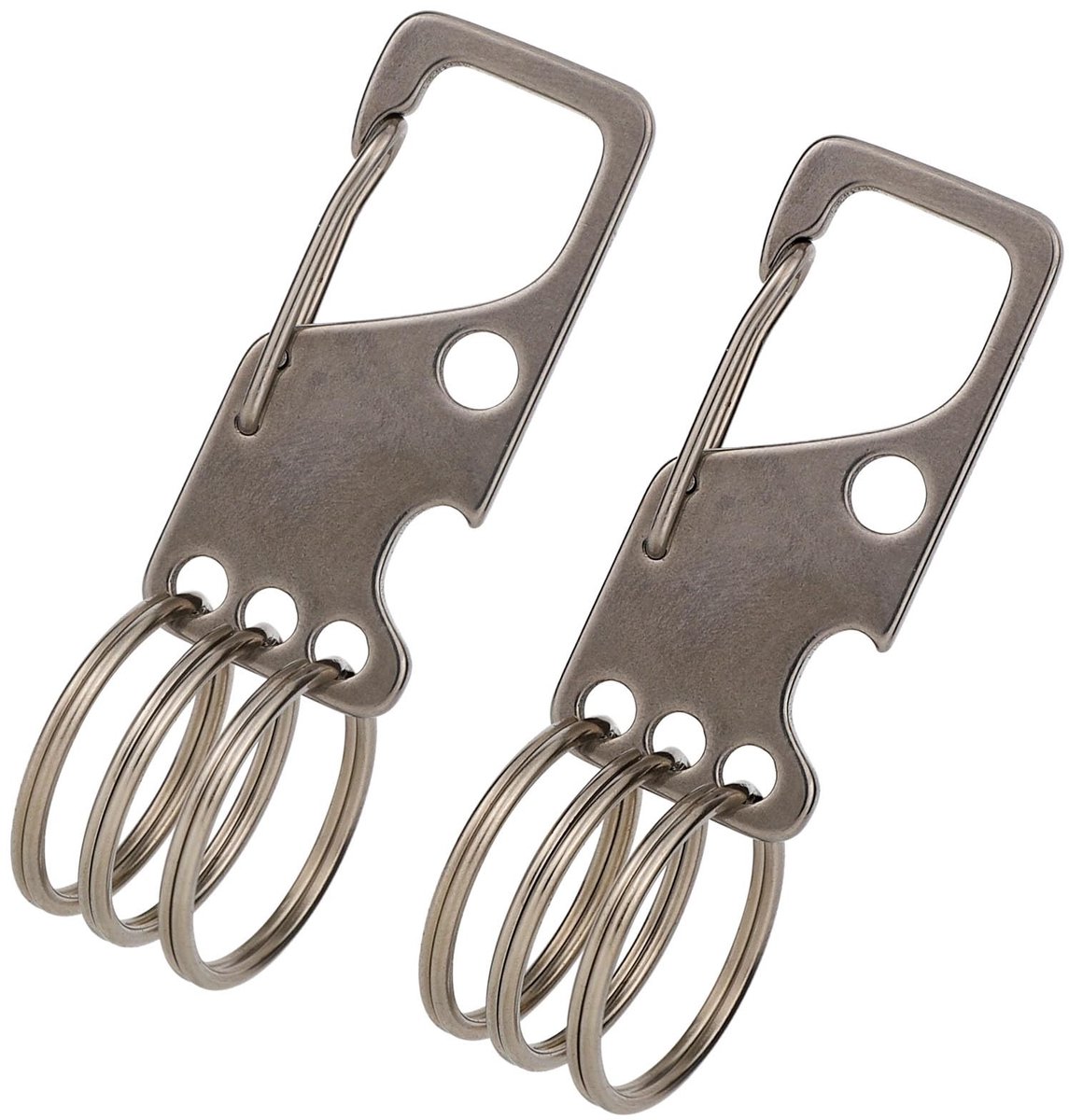 Dailygoods- Sleutelhanger Zwaar - Zinklegering Karabijnhaak - Veilig Vergrendelende Sleutelring - Roestvrij Staal - 4,8x2cm - Modern Ontwerp Zwart - Autosleutelhanger