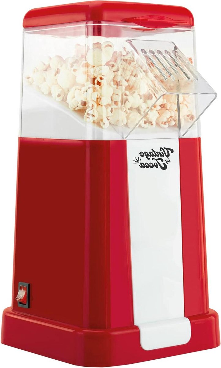 Popcorn Maker - Hete Lucht Popper - Snacks Maken - Vetvrije Popcorn - 1200W Vermogen - Rood