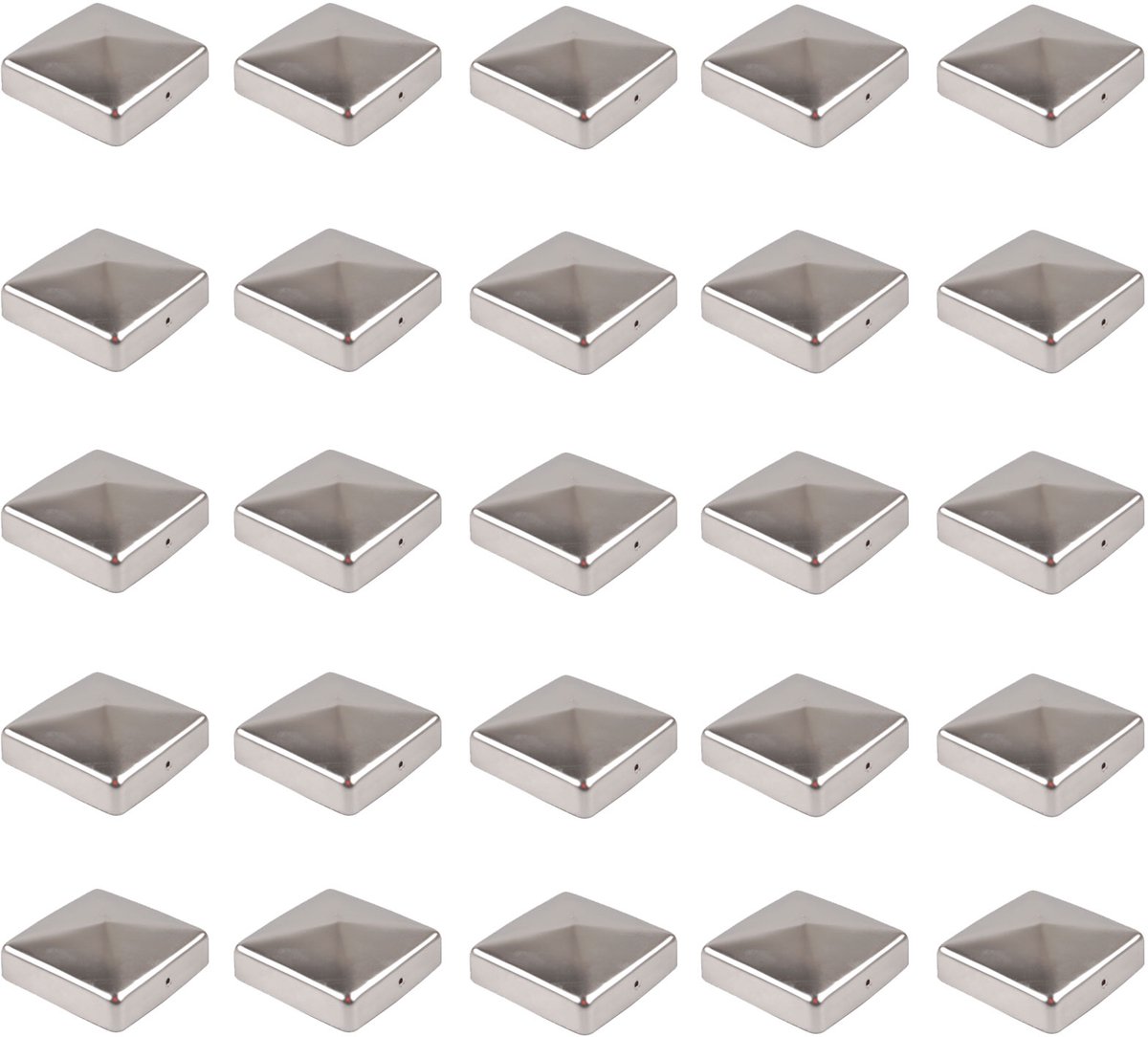 TRUTZHOLM - Paalkap Roestvrij Staal - 121 mm - Piramide - Afdekkap voor Palen 12x12 cm - RVS Bescherming - 25 Stuks Set