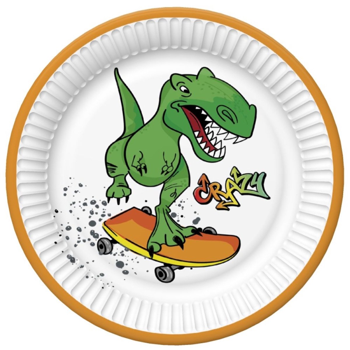 Daisy - Papieren bordjes 18 cm - Crazy Dino