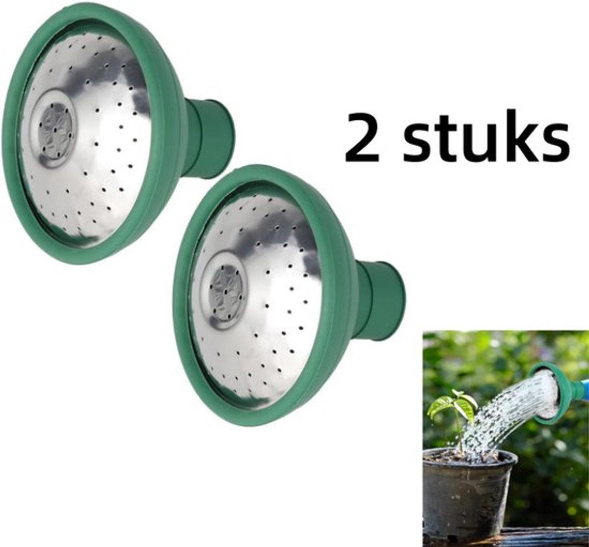 2-pack - Gieterkoppen - Broeskop - Losse Broeskop- Sproeiers van roestvrij staal en kunststof - Tuingieter Rozenkopsproeier - Sproeikopdop, Vervangende sproeikop voor de meeste gieters (8,5x8,5x6 cm)