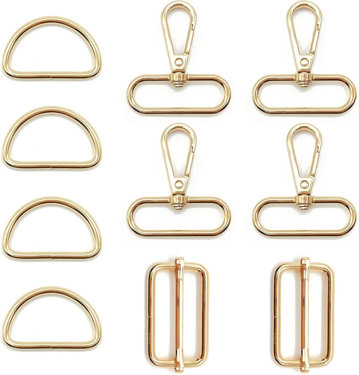 10 Stuks Snap Hooks en D-Ringen voor Schouderbanden - Tri Glide Buckles voor Handwerk en Tasreparatie Accessoires