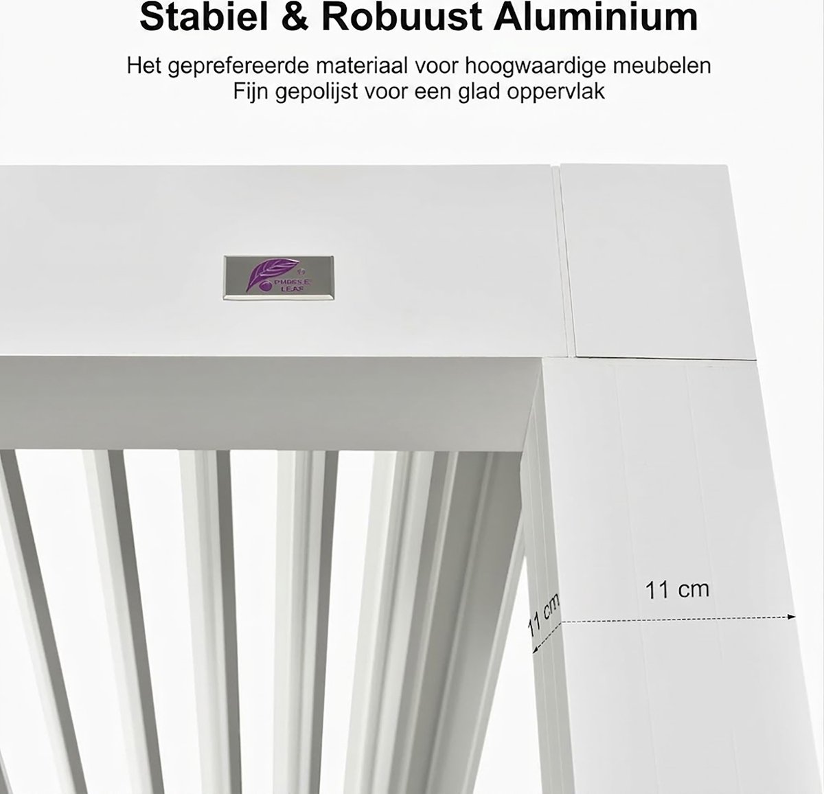 Purple Leaf Pergola avec toit à lames orientables et éclairage LED 4,25 x 3 m - blanc