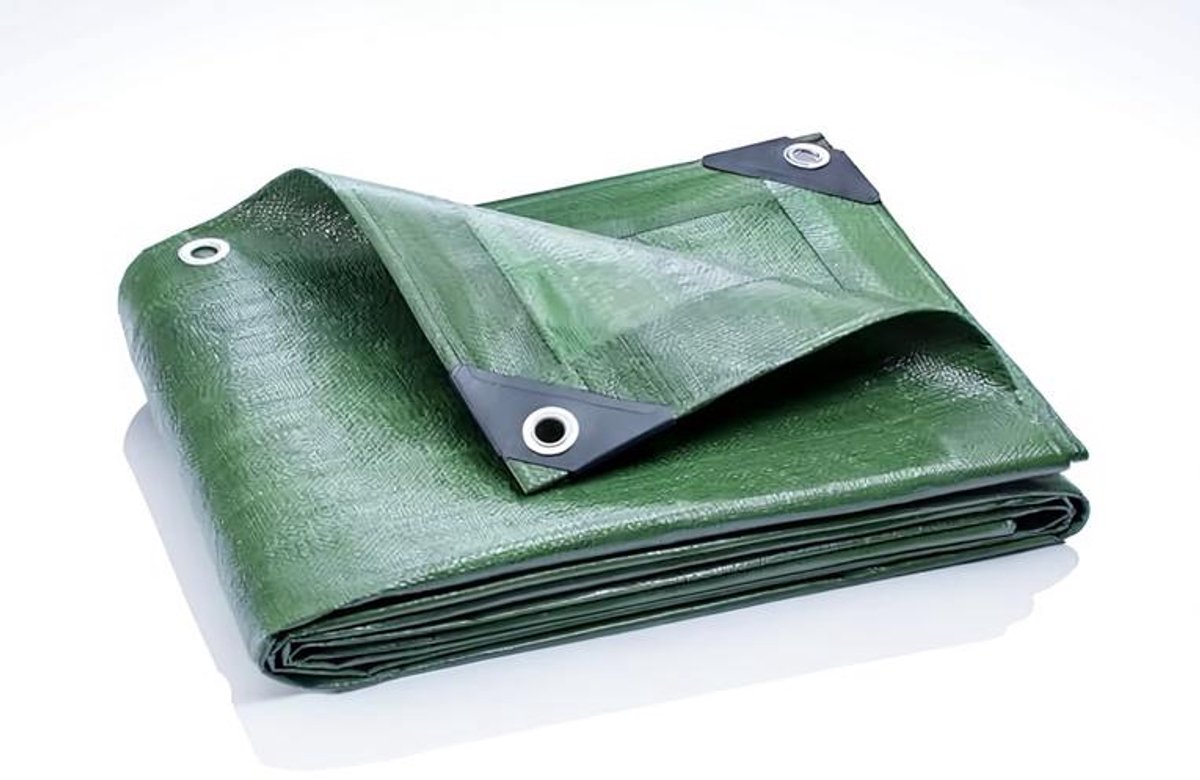 ElleMooi Afdekzeil Premium 2x3m 200g/m² Groen - Zwaar Waterdicht Dekzeil met Aluminium Oogjes
