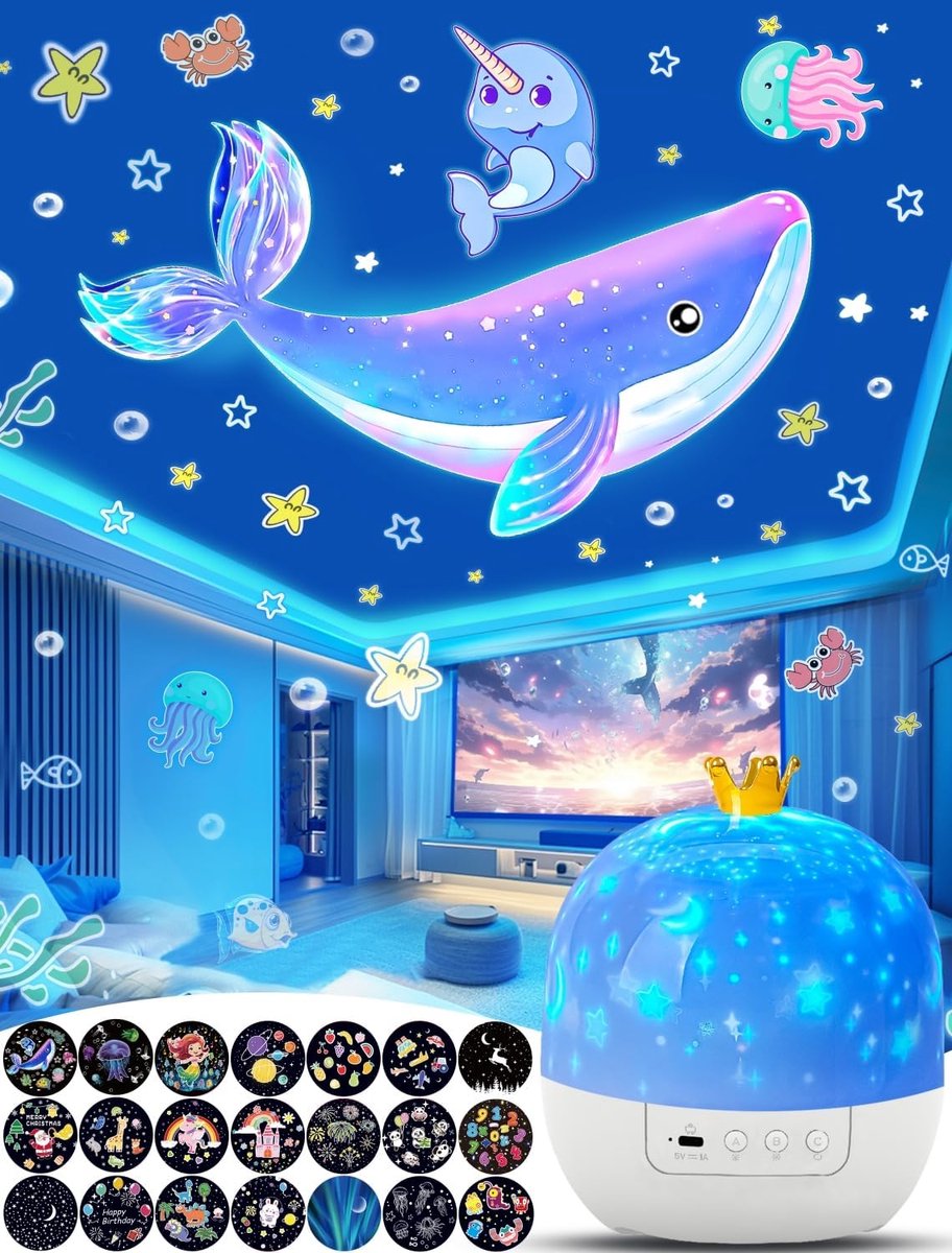 VHV - Nachtlamp Projector - Sterrenprojector - Kinder Nachtlamp - Sterrenhemel Projector - Dimbare Kinderlamp - Voor Slaapkamer Babykamer