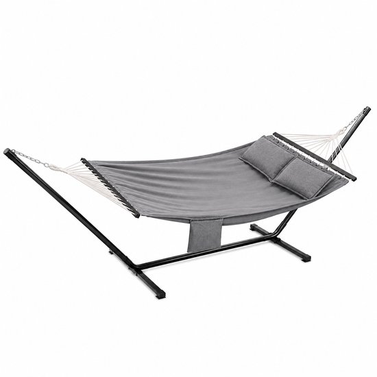 Rolu Hangmat 2 Persoons – Hangmat – 210 x 150 CM – Houten Spreidstokken – Inclusief 2 Kussens – Tot 300 KG - Draagtas