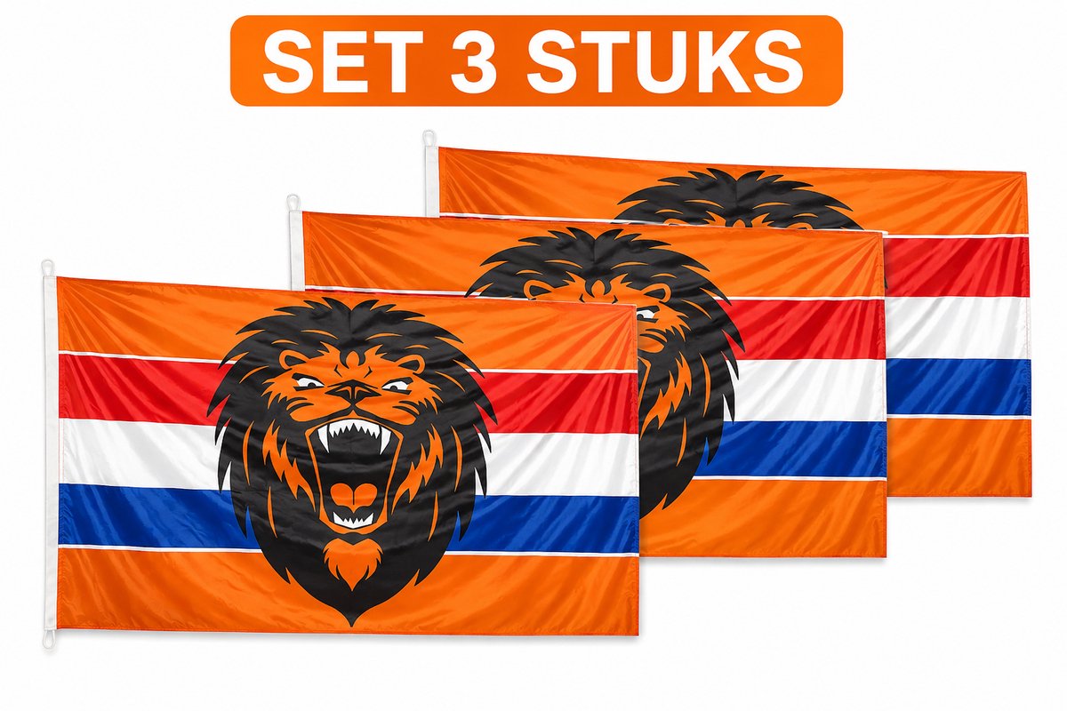 Boland Hollandse vlag XXL - 3x - 300 x 200 cm - supporters - nederlands elftal - EK/WK voetbal