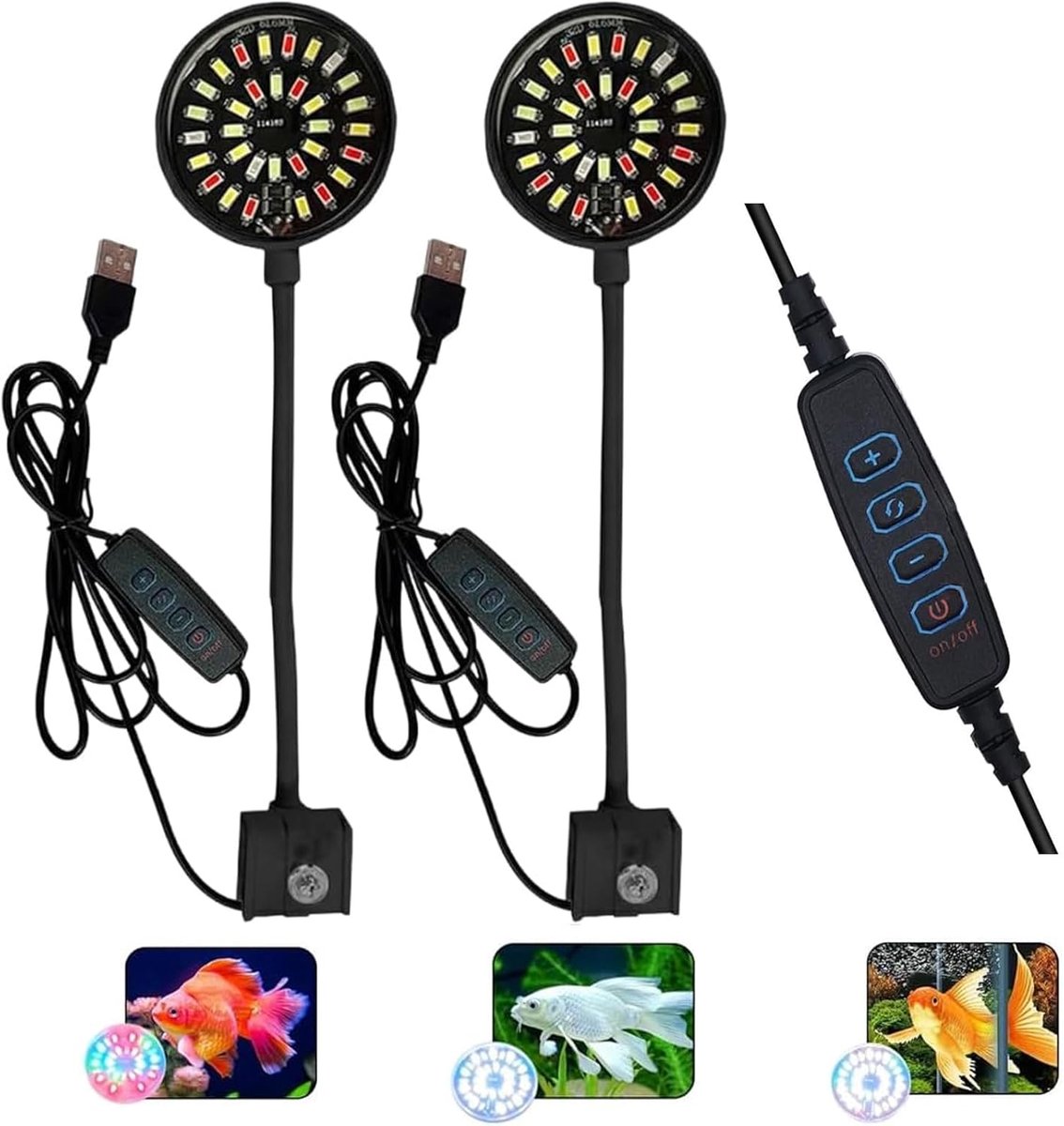 Aquarium LED Verlichting - Aquarium Lamp - Planten Groei - Waterdicht Ontwerp - 2 Stuks - Zwart