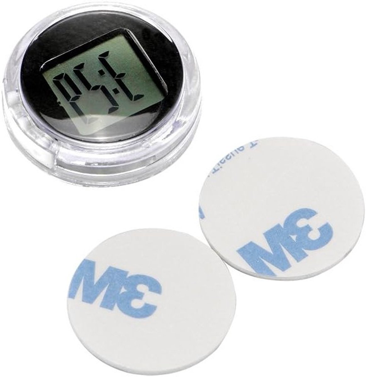 Waterdichte Plakbare Motorfiets Klok met Digitale Weergave en Lange Batterijduur - 1,1 inch (2 Stuks) voor Motorrijden en Auto's