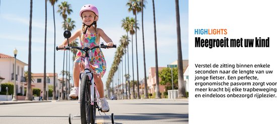 JOYSTAR Lomand Kinderfiets met Zijwieltjes - Jongens & Meisjes - 18 Inch - Geschikt voor 3 t/m 11 Jaar van JOYSTAR — afbeelding 3