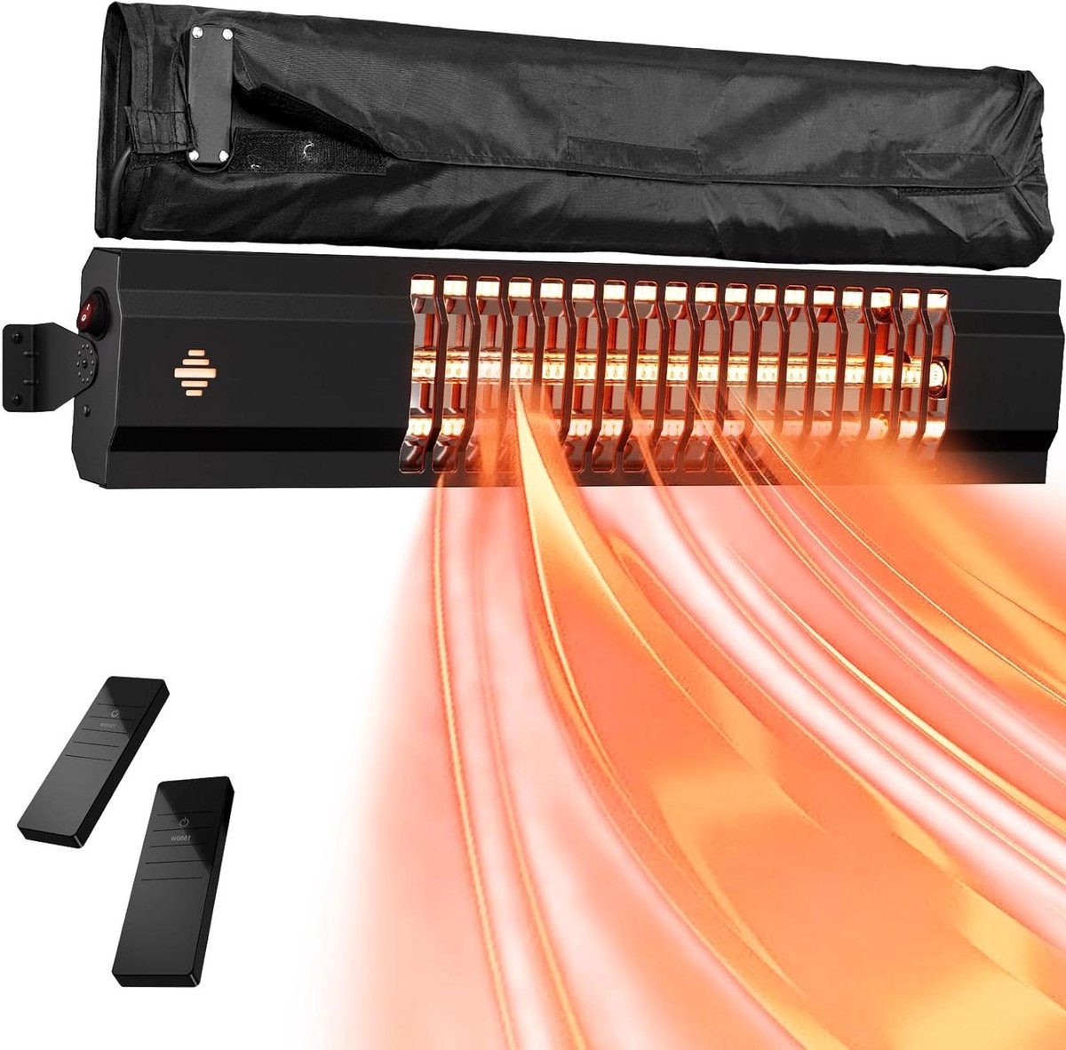 Infrarood Warmtestraler - Terrasverwarmer Elektrisch - Buiten Zitten - Directe Warmte - 65 cm Lengte - Zwart