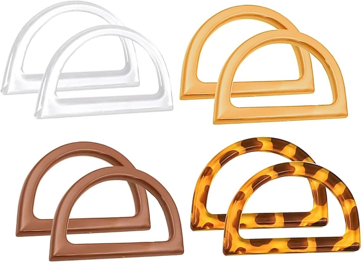 SMOAKEZ- Handtas Handvat - 8-Pack D-vormige Vervanging - Antislip Handgrepen - UV-bestendige Coating - Universele Compatibiliteit - Kwaliteitsmateriaal - Tasgrepen