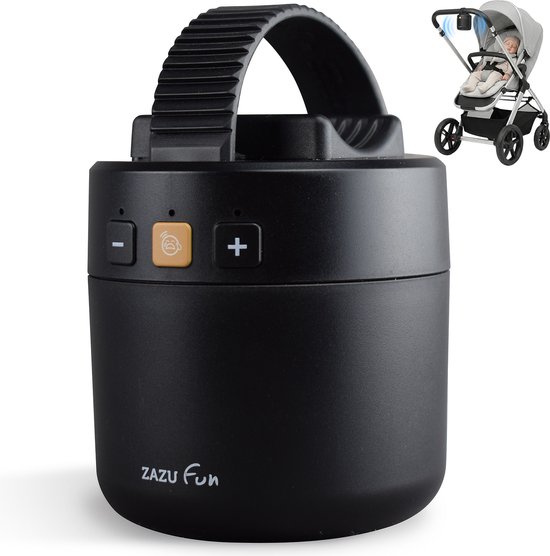 ZAZU ROXY Baby Rocker – Automatische Kinderwagen Schommelaar met Huilsensor – USB-C Oplaadbaar – Instelbare Schommelstand – Zwart