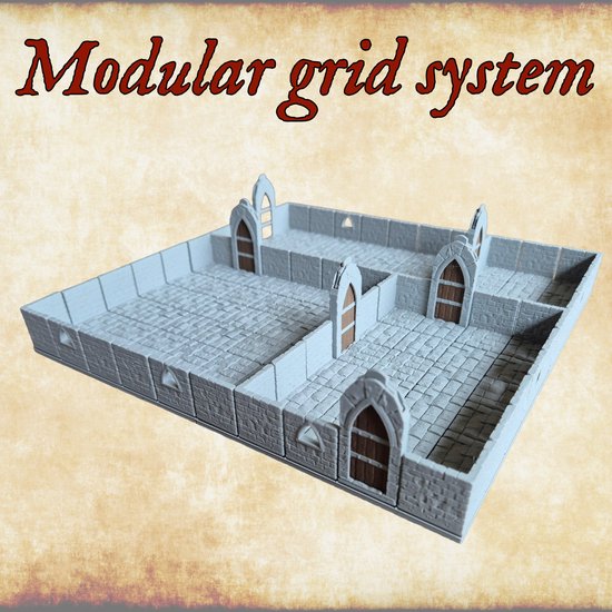 Top Tabletop Tools – Ensemble de terrain modulaire de donjon en pierre | 128 pièces