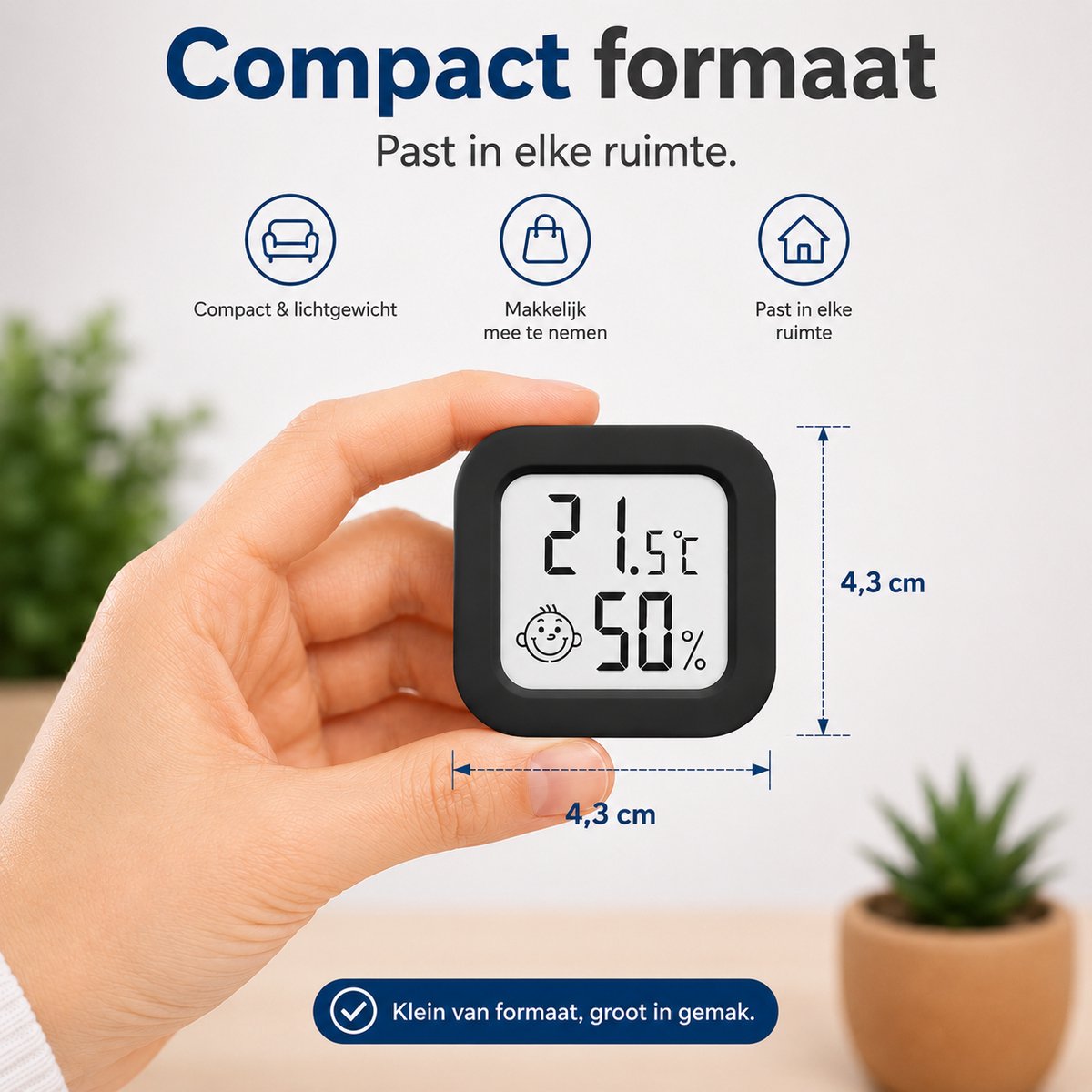 Joybelli® Digitale Hygrometer 2-Pack met Temperatuurmeter – Luchtvochtigheidsmeter voor Babykamer, Slaapkamer en Woonkamer – Inclusief 4 Batterijen — cadeau in Cadeau-ideeën - foto 5