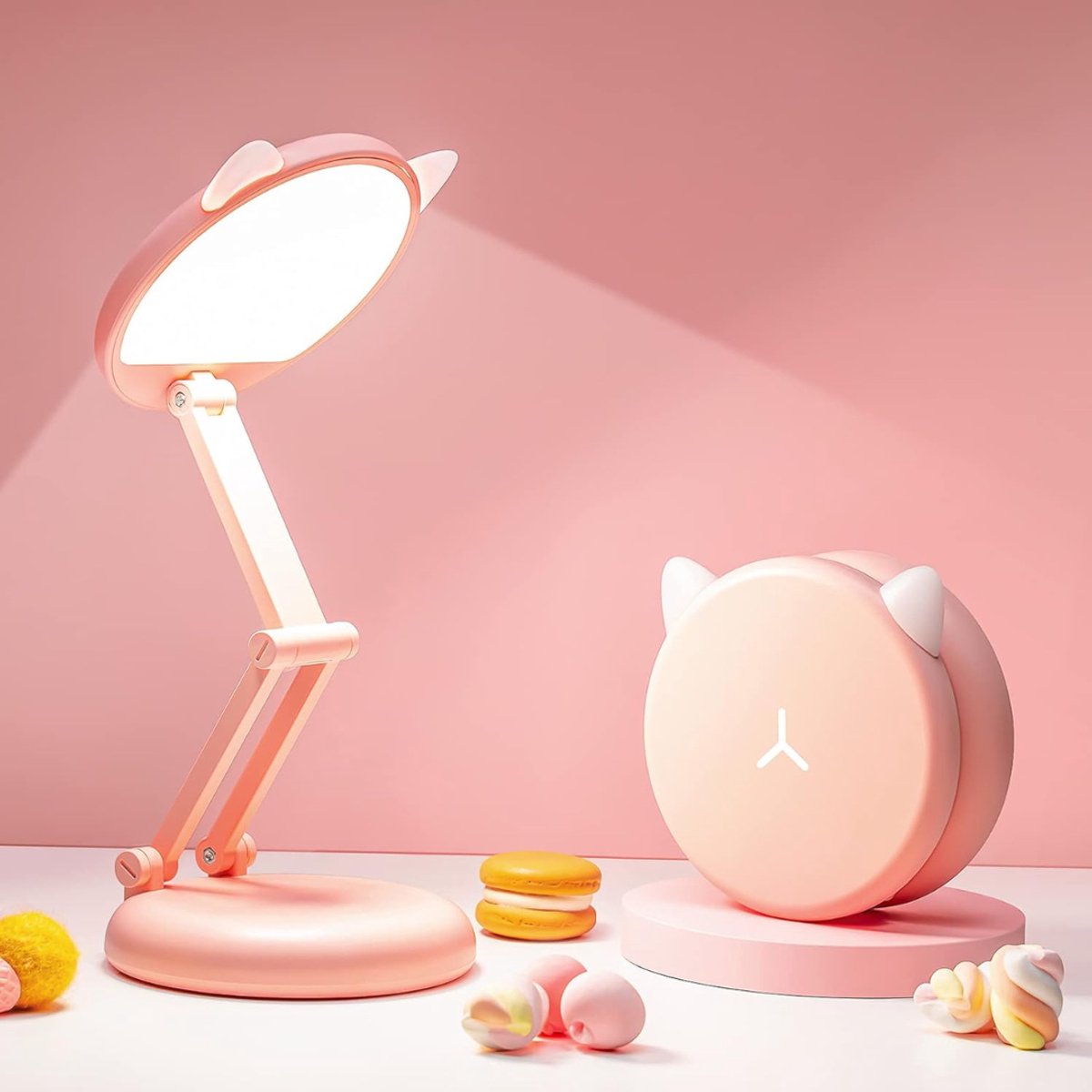 QIN® Bureaulamp Kinderkamer - Tafellamp Kinderkamer - Voor Jongens en Meisjes - Roze - 16cm x 7cm x 16cm