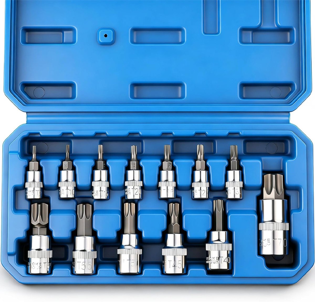 OUYLAF Veeltand doppenset - 13-delige - Veeltand doppenset - 1/4 inch,3/8 inch,1/2 inch - Gereedschap - Doppen - Doppendoos - Geschikt voor auto's, vrachtwagens, huishoudelijke apparaten, tuingereedschap, machines en fabrieken
